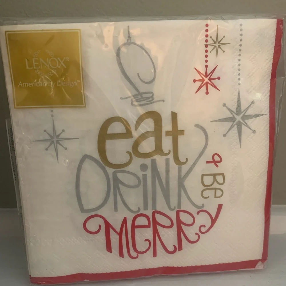 NWOT Bundle of 3 Christmas and Holiday Cocktail Party Napkins